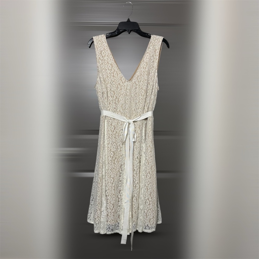 🥂 Lane Bryant Off-White Lace Dress Fit & Flare Size 18